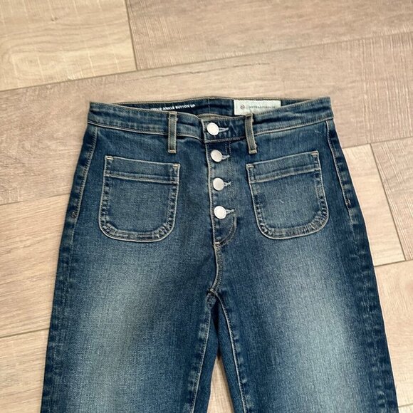 ANTHROPOLOGY ADRIANO GOLDSCHMIED WOMENS JEAN VINTAGE STEVIE ANKLE BUTTON SLIM 26 - Picture 2 of 10